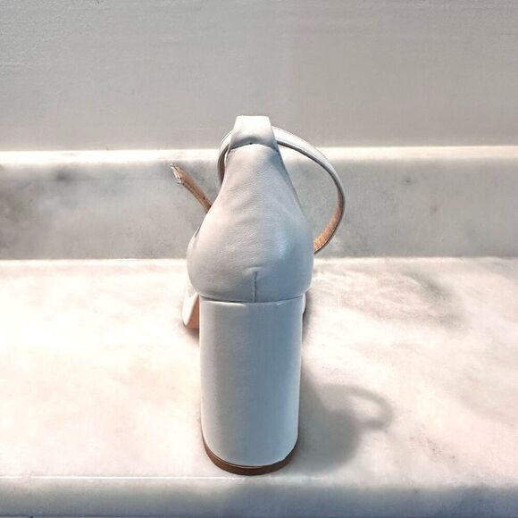 Wetkiss Ankle Buckle Strap Round Toe Platform Chunky Pump Heels White Size 9.5 - Picture 9 of 16